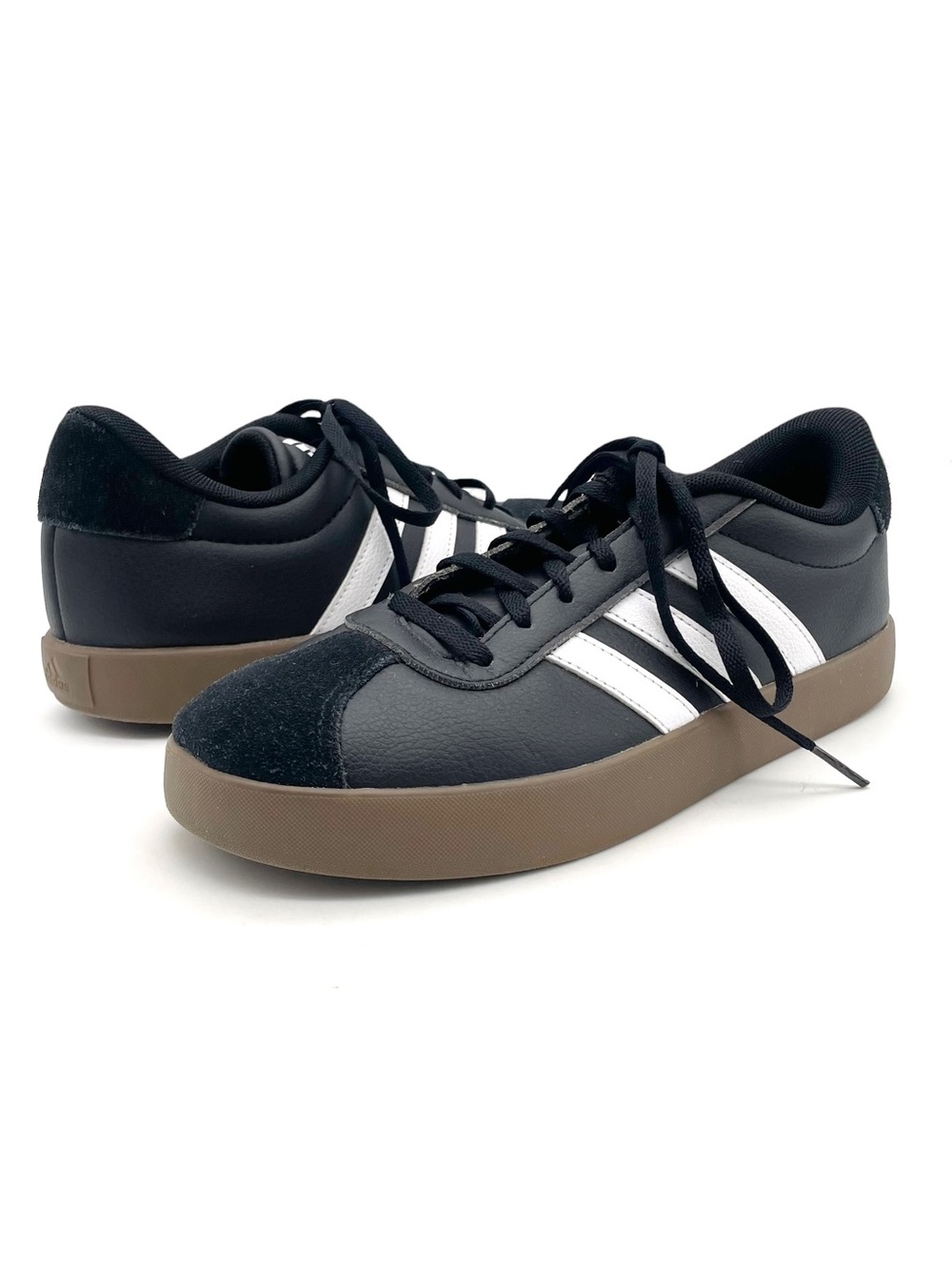 Adidas VL Court 3.0 Big Kids Youth Size 6 Black White Gum Sneakers Shoes - Picture 16 of 16